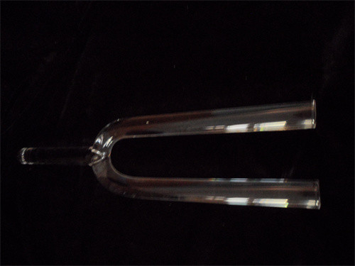 Diapason en cristal de quartz transparent, grand et petit, avec étui de transport