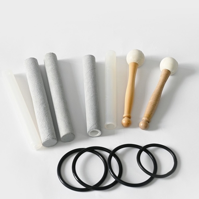 Maçons en caoutchouc pour bols de chant et fourchettes à accorder et pyramides en quartz