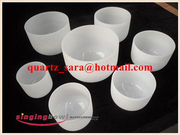 Chakra Tuned Set Of 7 Frosted Quartz Crystal Chanting Bowl 8'-14' 432hz Pitch Je suis désolé