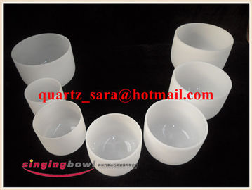 Chakra Tuned Set Of 7 Frosted Quartz Crystal Chanting Bowl 8'-14' 432hz Pitch Je suis désolé