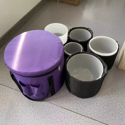 Bol chantant en quartz givré de qualité supérieure, ensemble de 8 à 14 pièces, avec maillet et sacs de transport