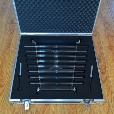 Arpe de cristal de quartz enveloppée par alliage d'aluminium Boîte avec marteau de cristal prix de gros