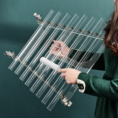 Arpe de cristal de quartz enveloppée par alliage d'aluminium Boîte avec marteau de cristal prix de gros