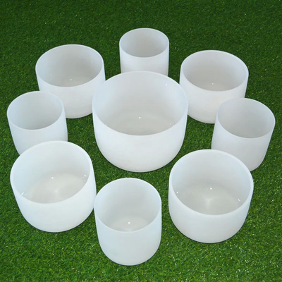 Son durable 8 à 14 pouces ensemble de bols de chant en cristal glacé pour la méditation avec accessoires