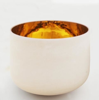 Gold coated crystal singing bowl