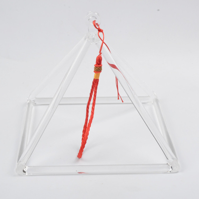 Pyramides chantantes en cristal de quartz clair avec sac à main