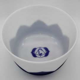 Bol chantant en cristal de quartz givré accordé au chakra Lotus, ensemble de 7"-14"