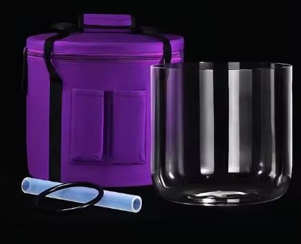 Bols chantants en cristal clair avec sac de transport et mailloches
