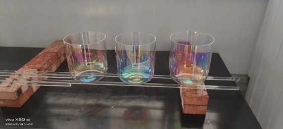 Bols chantants d'alchimie fusionnée transparente avec étui de transport et mailloches