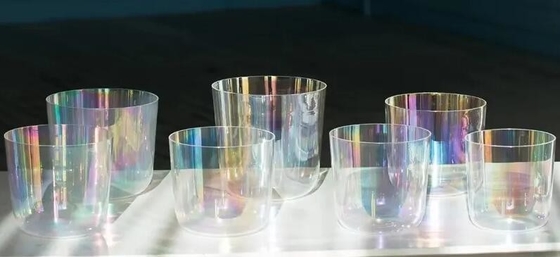 Bols chantants d'alchimie fusionnée transparente avec étui de transport et mailloches