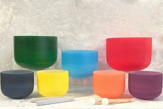 Bouteille de chant en cristal de quartz 12' 30 cm Chakra glacé Vert F