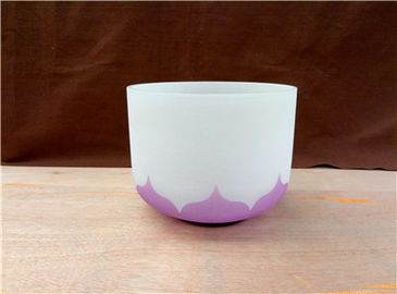 Long Lasting Sound Purple Chakra Lotus  Quartz Crystal Singing Bowls 8 inch  B 440HZ  Factory Sell Directly