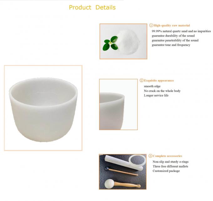 Fleur de Vie - Ensemble de Bols Chantants en Cristal de Quartz avec Maillet et Joints Toriques gratuits en quartz de haute pureté 10